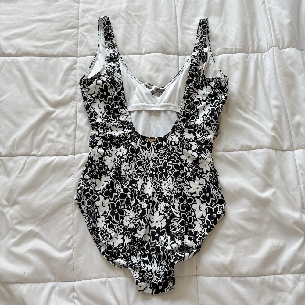 Anne Cole Swimsuit One Piece Womens 16 Floral Tropical Beach Tummy Control Black - Picture 4 of 6